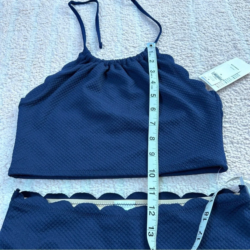 NWT Old Navy Scalloped Swim Bikini Set Navy Size XL‎ Summer Vacation Beach